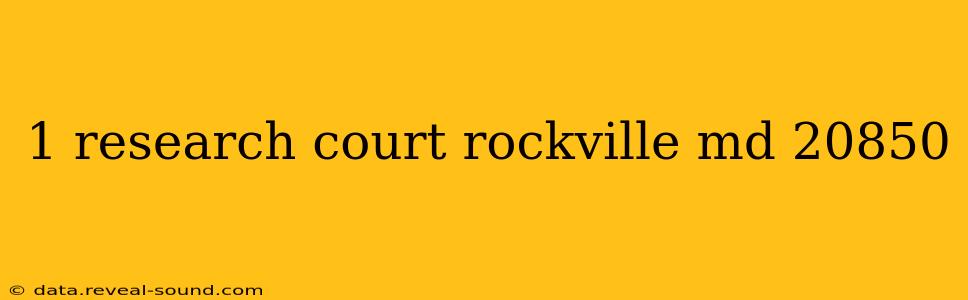 1 research court rockville md 20850