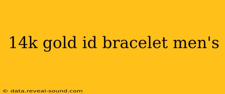 14k gold id bracelet men's