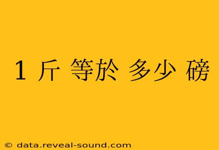 1 斤 等於 多少 磅