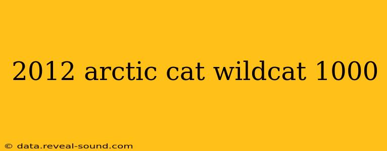2012 arctic cat wildcat 1000