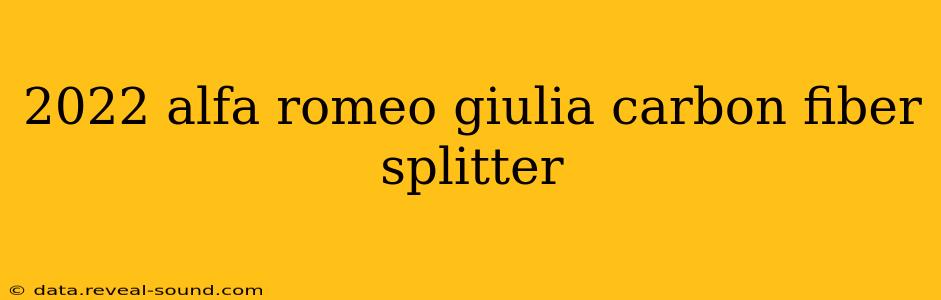 2022 alfa romeo giulia carbon fiber splitter