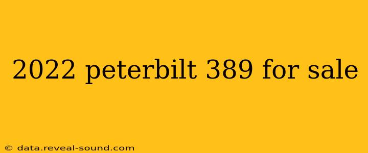 2022 peterbilt 389 for sale