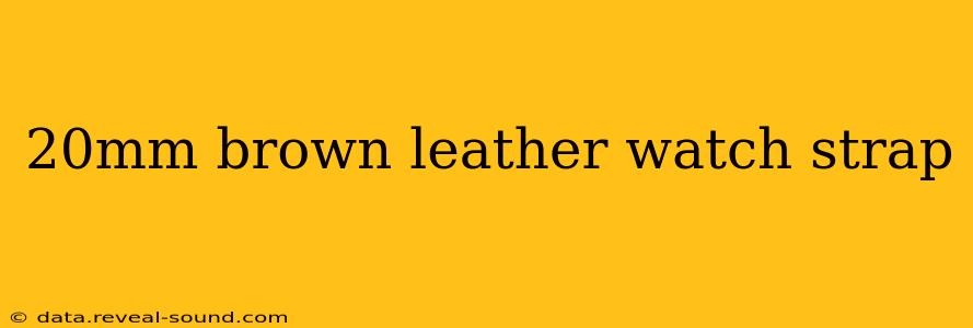 20mm brown leather watch strap