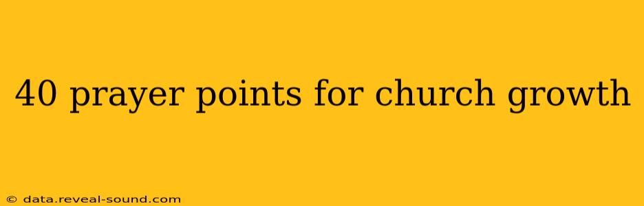 40 prayer points for church growth