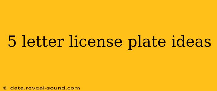 5 letter license plate ideas