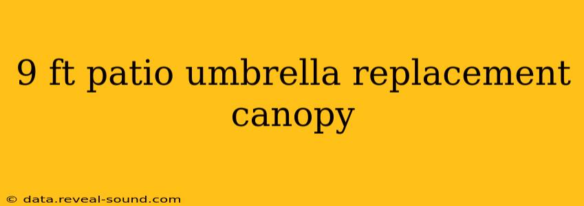 9 ft patio umbrella replacement canopy