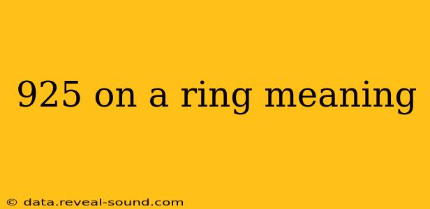 925 on a ring meaning