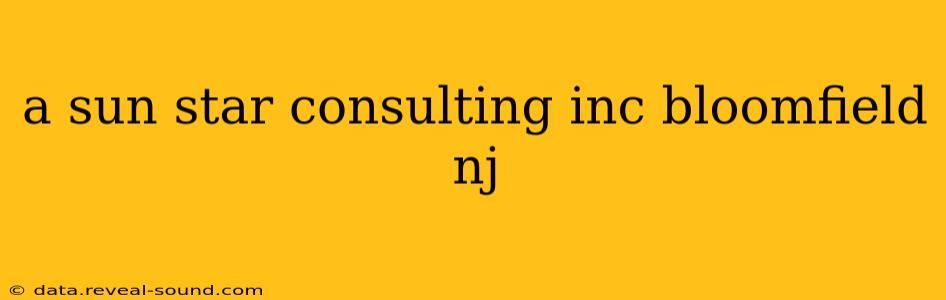 a sun star consulting inc bloomfield nj