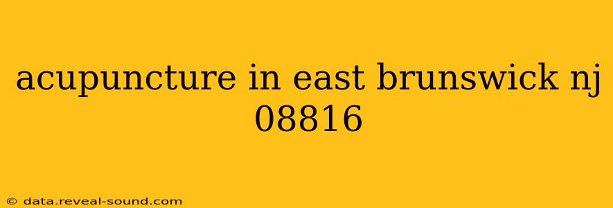 acupuncture in east brunswick nj 08816