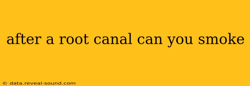after a root canal can you smoke