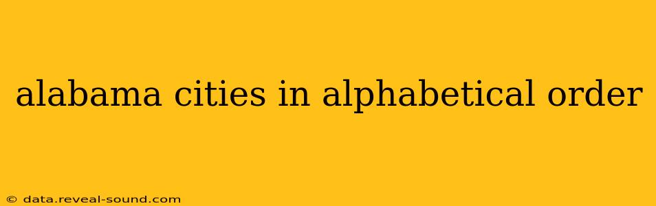 alabama cities in alphabetical order