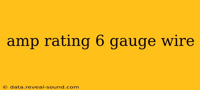 amp rating 6 gauge wire