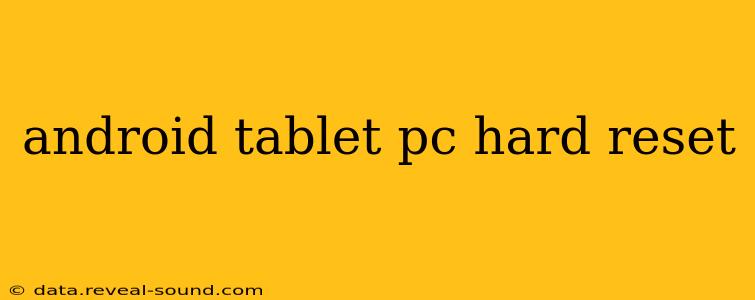 android tablet pc hard reset