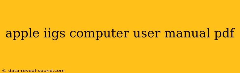 apple iigs computer user manual pdf
