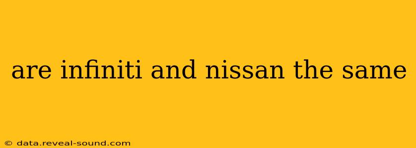 are infiniti and nissan the same