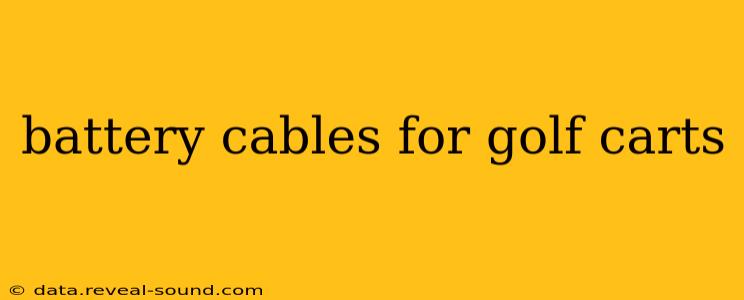 battery cables for golf carts