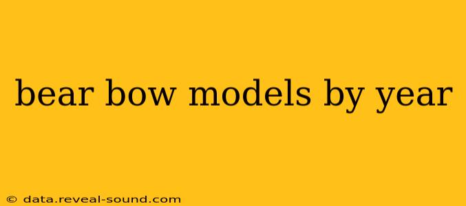 bear bow models by year