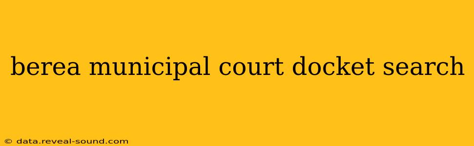 berea municipal court docket search