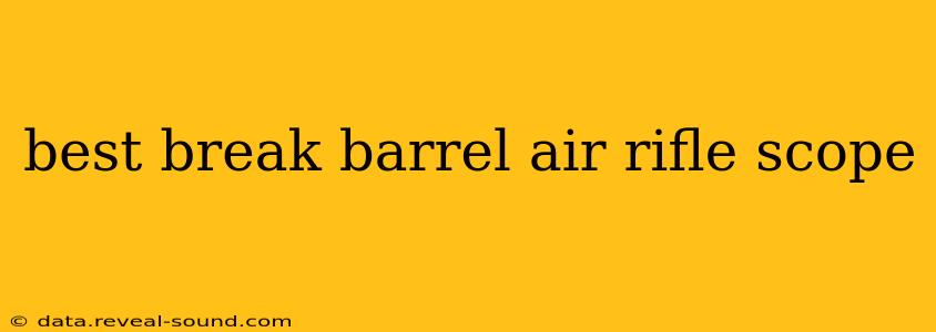 best break barrel air rifle scope