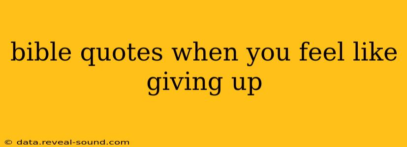 bible quotes when you feel like giving up