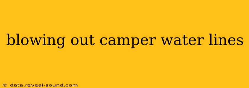 blowing out camper water lines