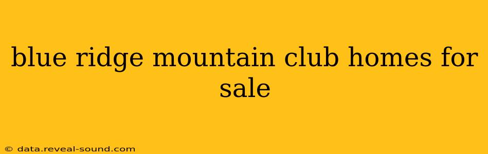blue ridge mountain club homes for sale