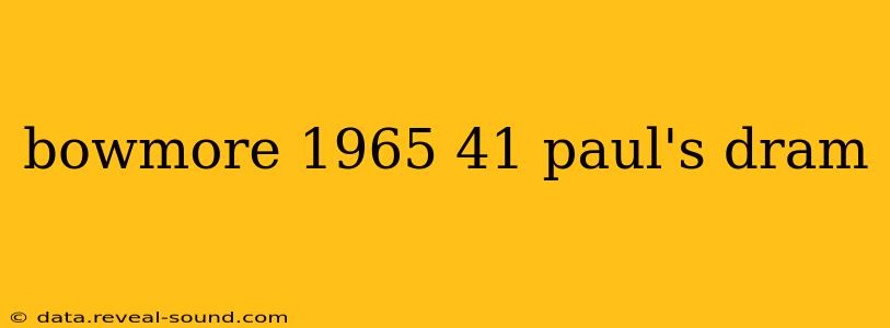 bowmore 1965 41 paul's dram