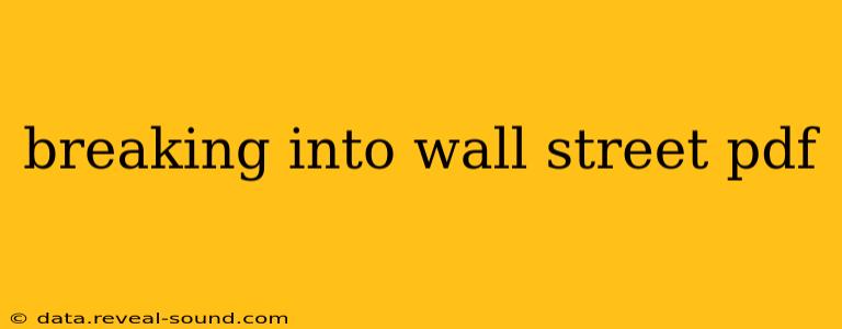 breaking into wall street pdf
