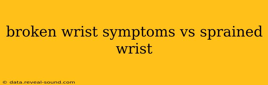 broken wrist symptoms vs sprained wrist