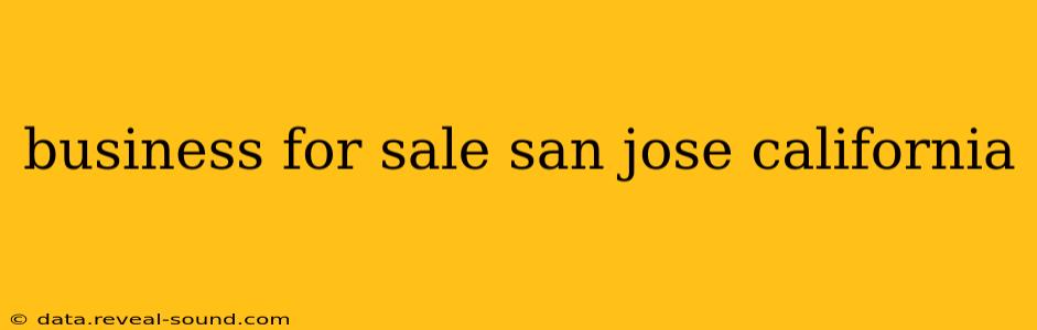 business for sale san jose california