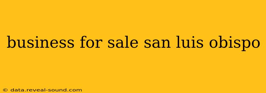 business for sale san luis obispo
