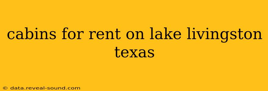 cabins for rent on lake livingston texas
