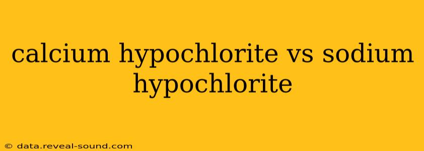 calcium hypochlorite vs sodium hypochlorite