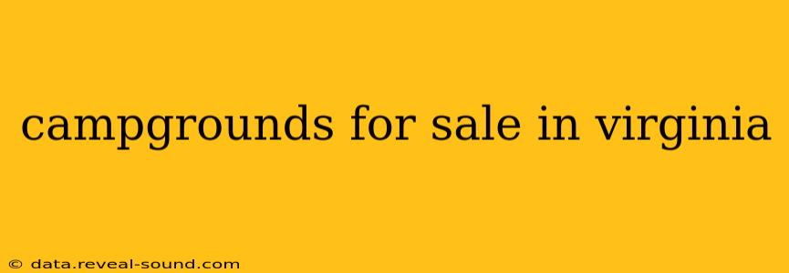 campgrounds for sale in virginia