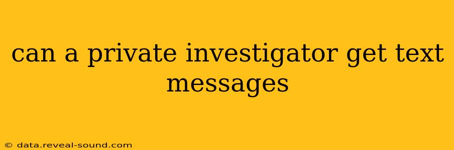 can a private investigator get text messages