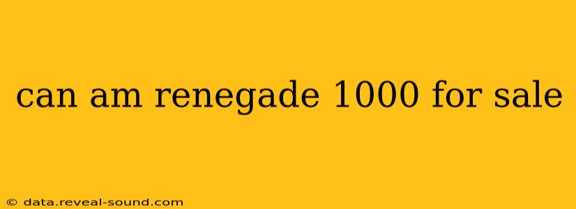 can am renegade 1000 for sale