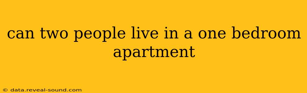 can two people live in a one bedroom apartment