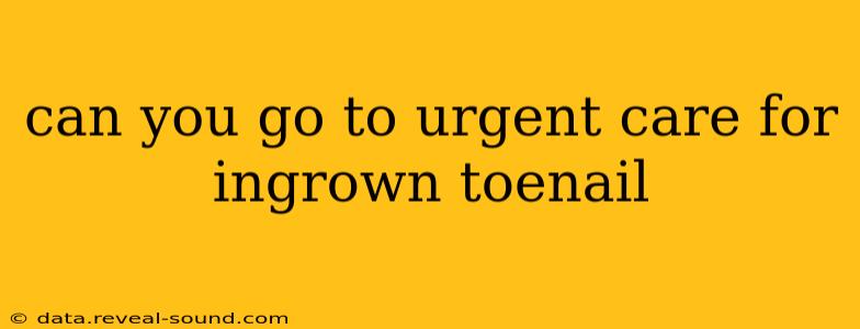 can you go to urgent care for ingrown toenail