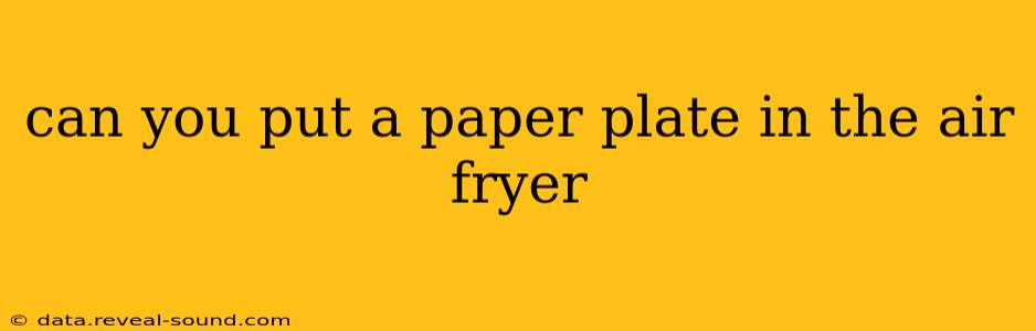 can you put a paper plate in the air fryer