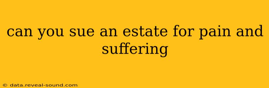 can you sue an estate for pain and suffering