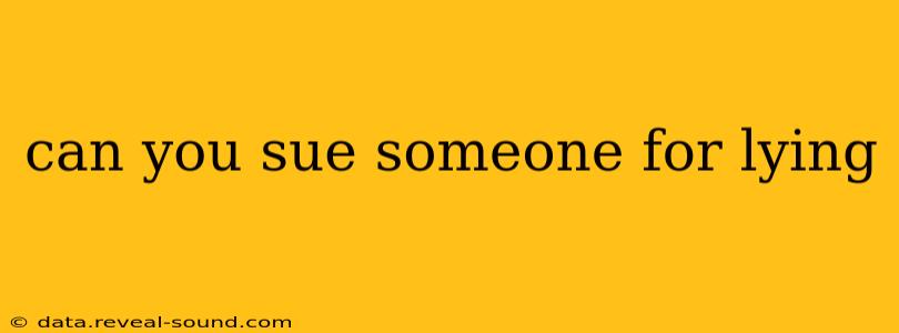 can you sue someone for lying