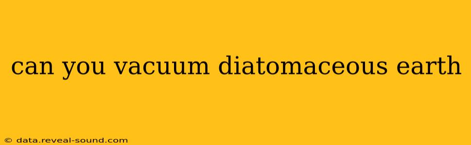 can you vacuum diatomaceous earth