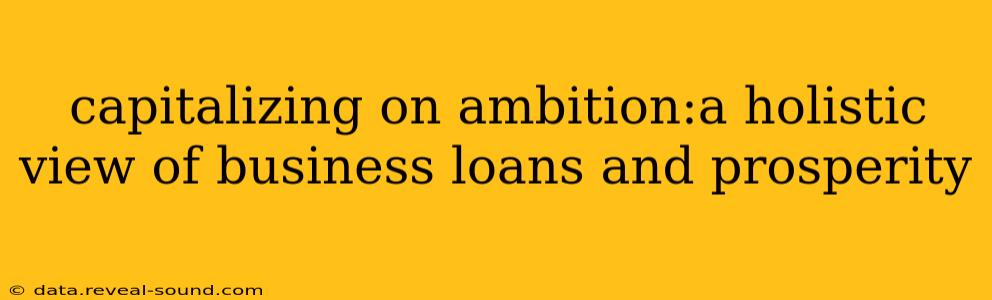 capitalizing on ambition:a holistic view of business loans and prosperity