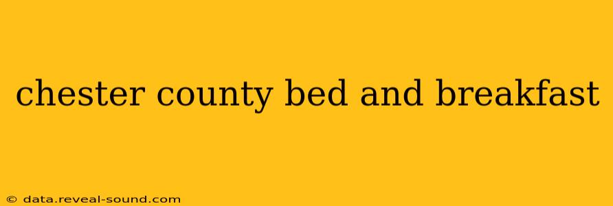 chester county bed and breakfast