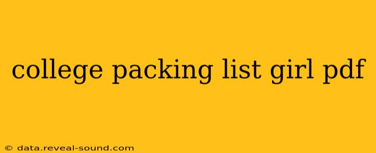 college packing list girl pdf