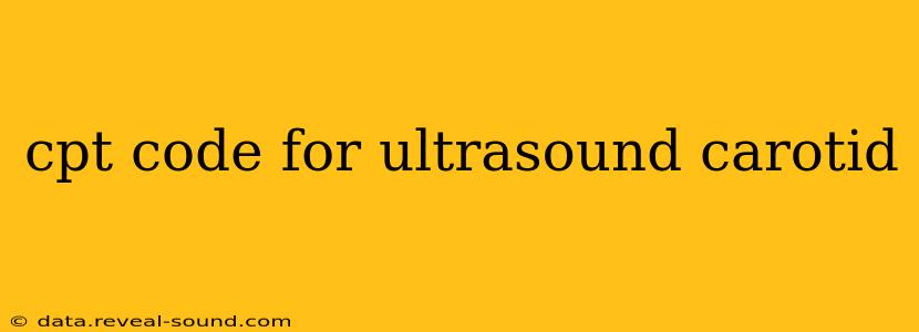 cpt code for ultrasound carotid