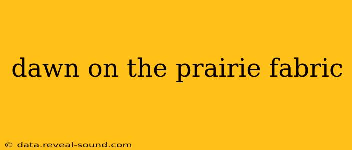 dawn on the prairie fabric