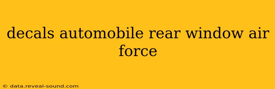 decals automobile rear window air force