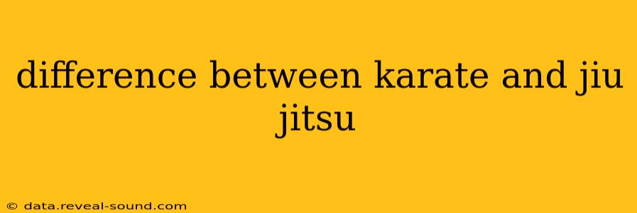 difference between karate and jiu jitsu