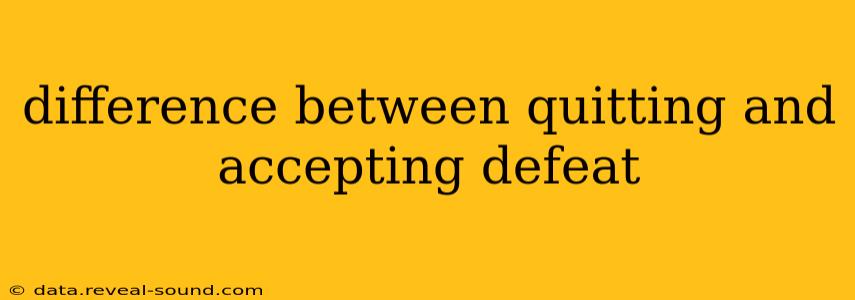 difference between quitting and accepting defeat